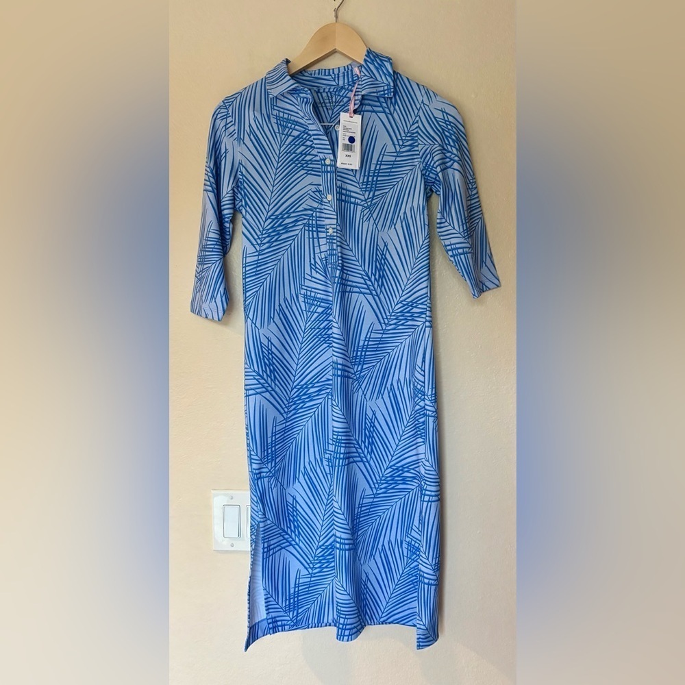 NWT Vineyard Vines SANKATY MIDI Blue/White MARGO SHIRTDRESS Calm Water XXS - Picture 2 of 5